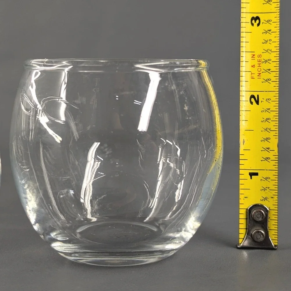Set of 3 Clear Glass Round Votive Candle Holders Small Succulent Planters 2.25in